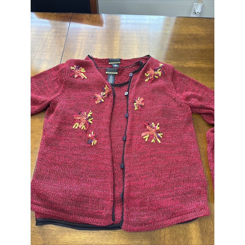 Vintage Cardigan Sweather women SIGRID OLSEN Sport With Matching Tank Sweater Sm